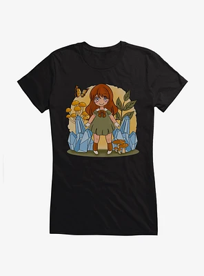 Cottagecore Crystal Mushrooms Girls T-Shirt