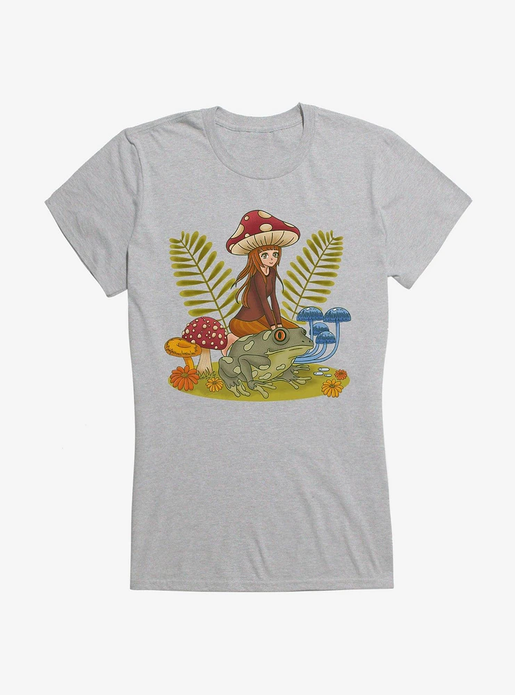 Cottagecore Frog Riding Girls T-Shirt