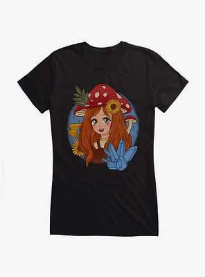 Cottagecore Mushroom Girl Girls T-Shirt