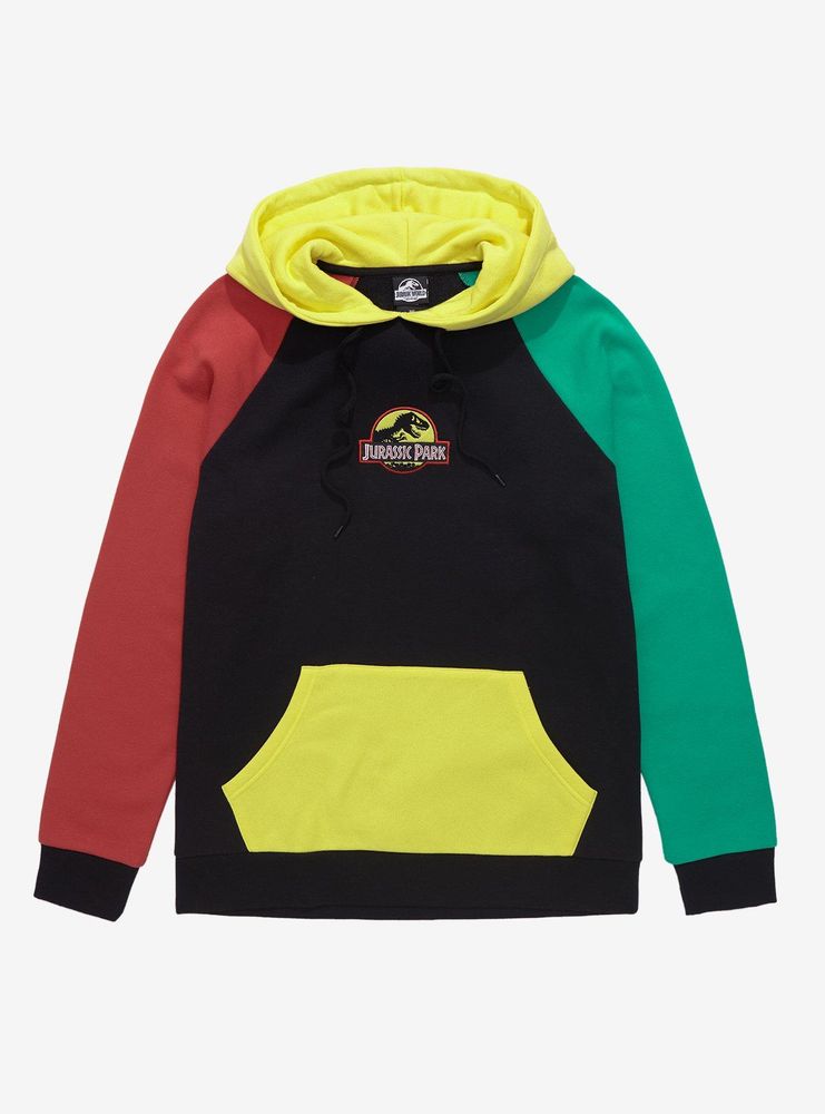 Jurassic Park Logo Color Block Hoodie - BoxLunch Exclusive