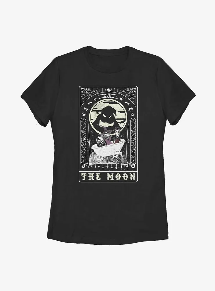 Disney The Nightmare Before Christmas Tarot Card Moon Womens T-Shirt