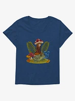 Cottagecore Frog Riding Girls T-Shirt Plus