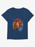 Cottagecore Mushroom Girl Girls T-Shirt Plus