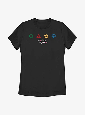 Squid Game Dalgona Candy Shapes Womens T-Shirt
