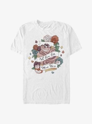 Disney Alice Wonderland Cheshire Cat Mad Banner T-Shirt