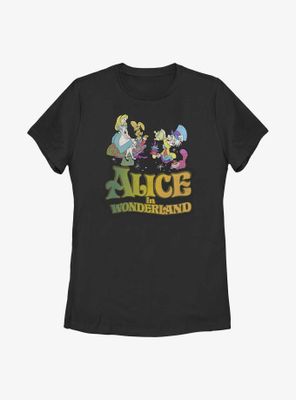 Disney Alice Wonderland Trippy Title Womens T-Shirt