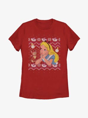 Disney Alice Wonderland Stitched Look Womens T-Shirt