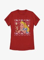 Disney Alice Wonderland Stitched Look Womens T-Shirt