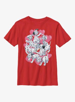 Disney 101 Dalmatians Hearts Group Youth T-Shirt