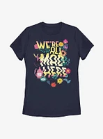 Disney Alice Wonderland We're All Mad Here Womens T-Shirt