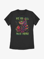 Disney Alice Wonderland Cheshire Cat All Mad Womens T-Shirt