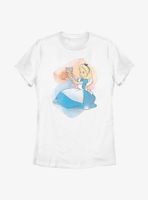 Disney Alice Wonderland Watercolor Womens T-Shirt