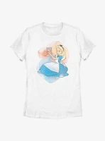 Disney Alice Wonderland Watercolor Womens T-Shirt