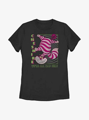 Disney Alice Wonderland Cheshire Cat We're All Mad Womens T-Shirt