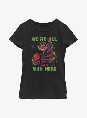 Disney Alice Wonderland Cheshire Cat All Mad Youth Girls T-Shirt