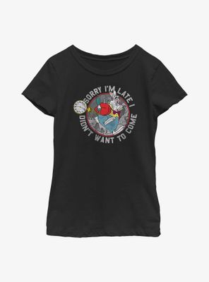 Disney Alice Wonderland Late White Rabbit Youth Girls T-Shirt