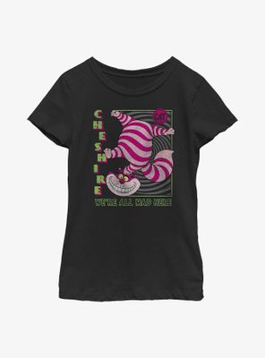 Disney Alice Wonderland Cheshire Cat We're All Mad Youth Girls T-Shirt