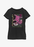 Disney Alice Wonderland Cheshire Cat We're All Mad Youth Girls T-Shirt