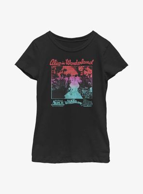Disney Alice Wonderland Gradient Poster Youth Girls T-Shirt