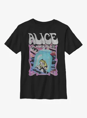 Disney Alice Wonderland Groovy Poster Youth T-Shirt