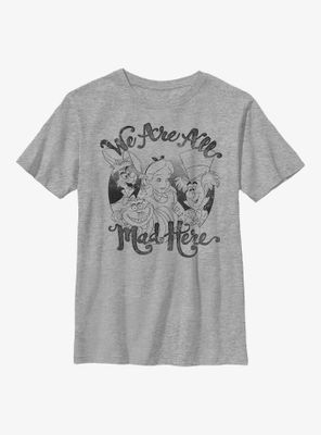 Disney Alice Wonderland We Are All Mad Here Youth T-Shirt