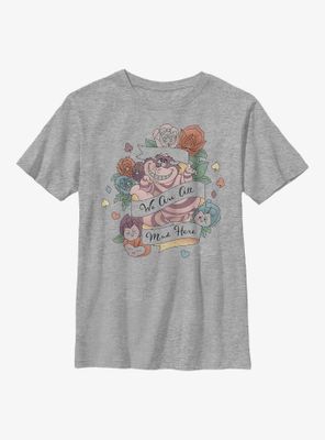 Disney Alice Wonderland Cheshire Cat Mad Banner Youth T-Shirt