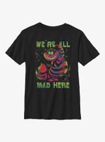 Disney Alice Wonderland Cheshire Cat All Mad Youth T-Shirt