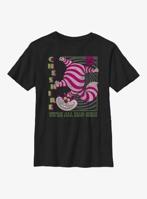 Disney Alice Wonderland Cheshire Cat We're All Mad Youth T-Shirt