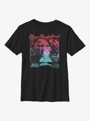 Disney Alice Wonderland Gradient Poster Youth T-Shirt