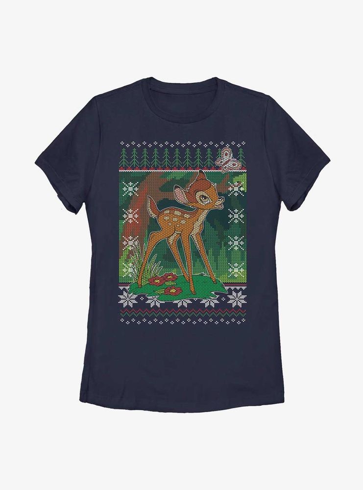 Disney Bambi Stitched Look Womens T-Shirt