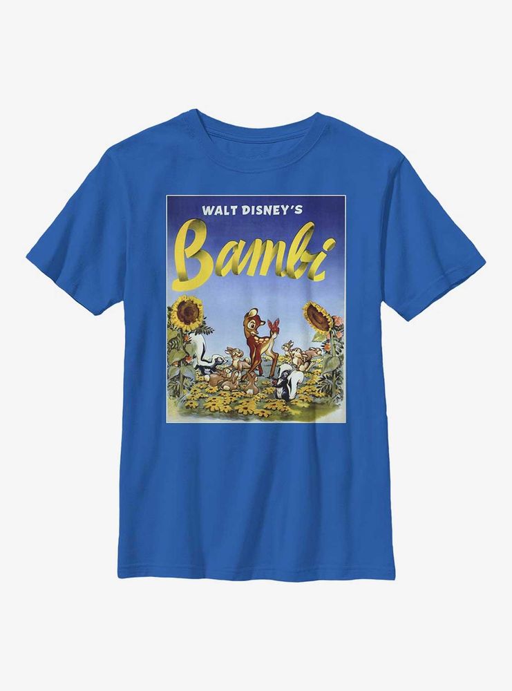 Disney Bambi Sunflowers Poster Youth T-Shirt