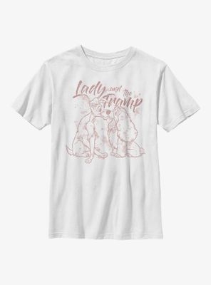Disney Lady And The Tramp Lineart Youth T-Shirt