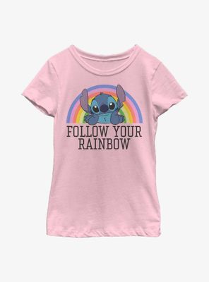Disney Lilo And Stitch Follow Your Rainbow Youth Girls T-Shirt