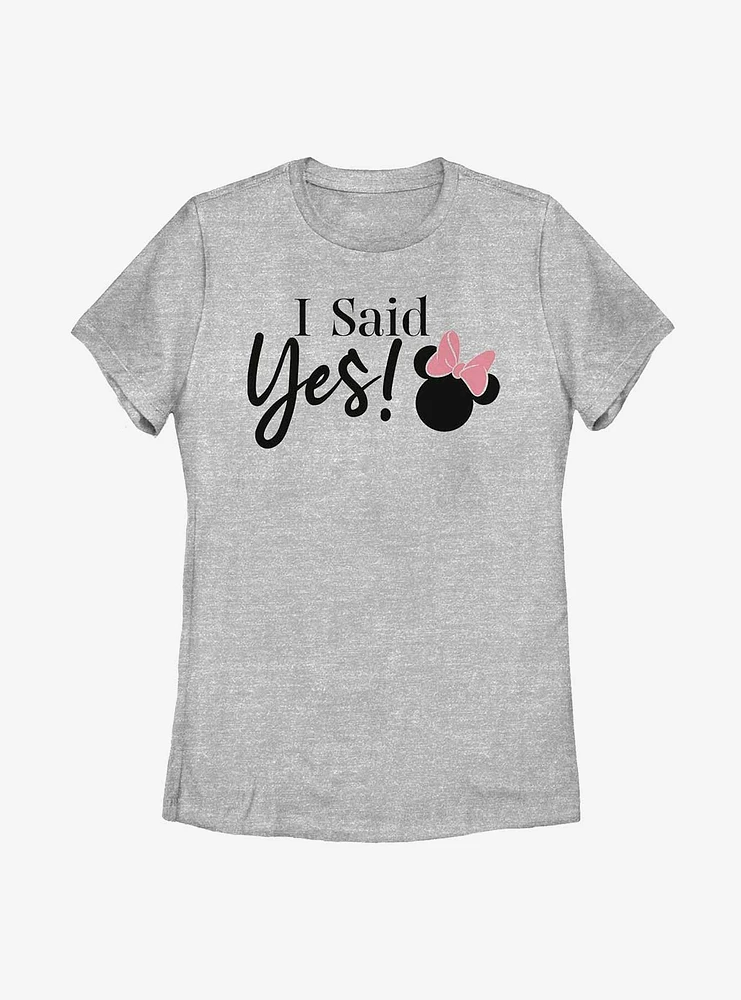 Disney Minnie Mouse I Said Yes! Womens T-Shirt