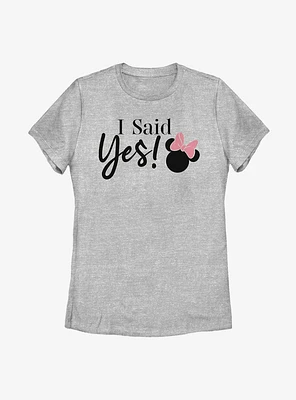 Disney Minnie Mouse I Said Yes! Womens T-Shirt