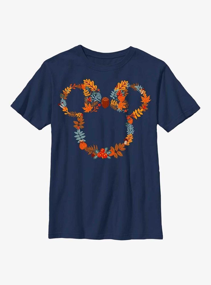 Disney Minnie Mouse Autumn Wreath Youth T-Shirt