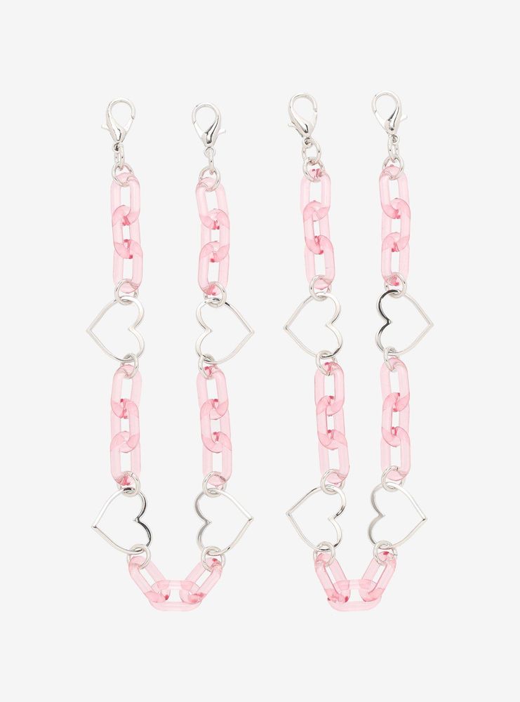 Pink Heart Chain Shoe Chain Set