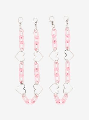 Pink Heart Chain Shoe Chain Set