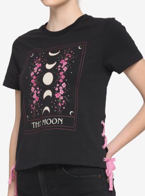 Sakura Moon Tarot Card Lace-Up Girls T-Shirt