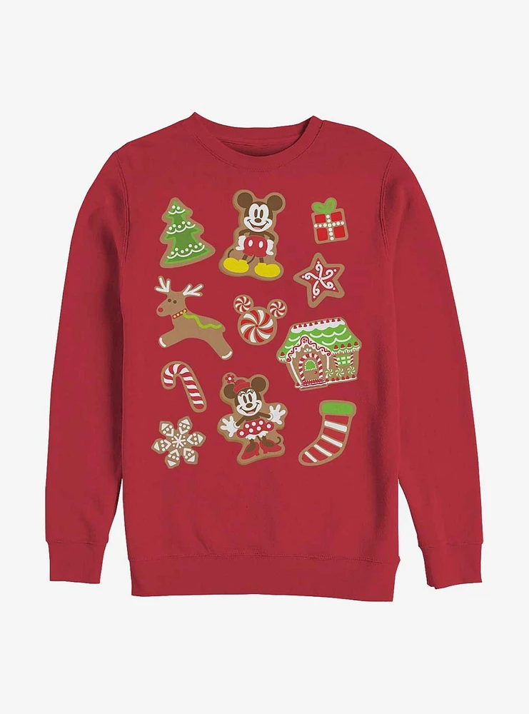 Disney Mickey Mouse & Minnie Holiday Gingerbread Cookies Sweatshirt