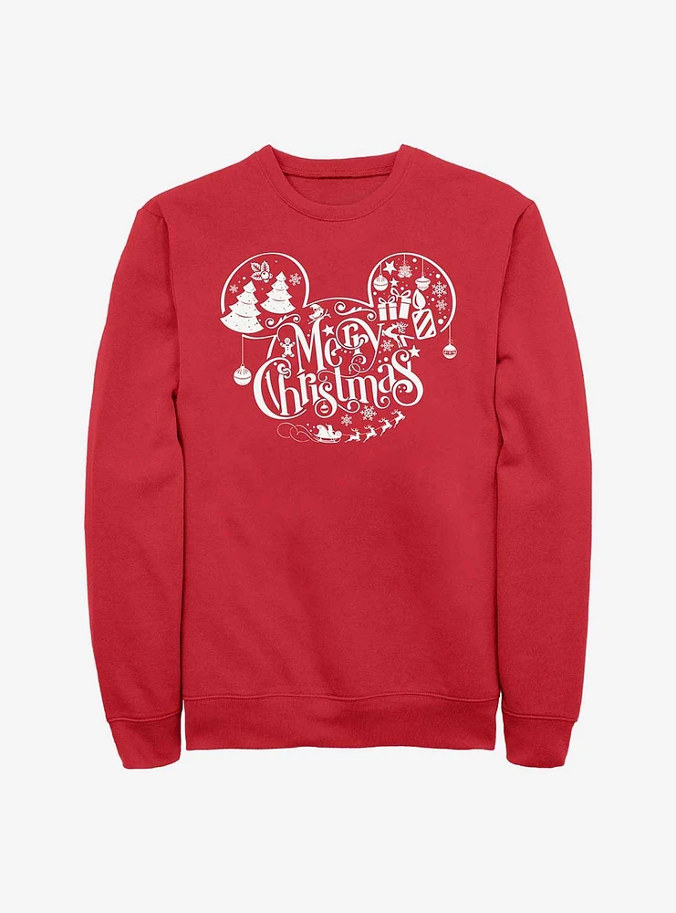 Disney Mickey Mouse Holiday Ears Crew Sweatshirt