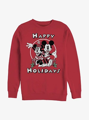 Disney Mickey Mouse & Minnie Holiday Crew Sweatshirt