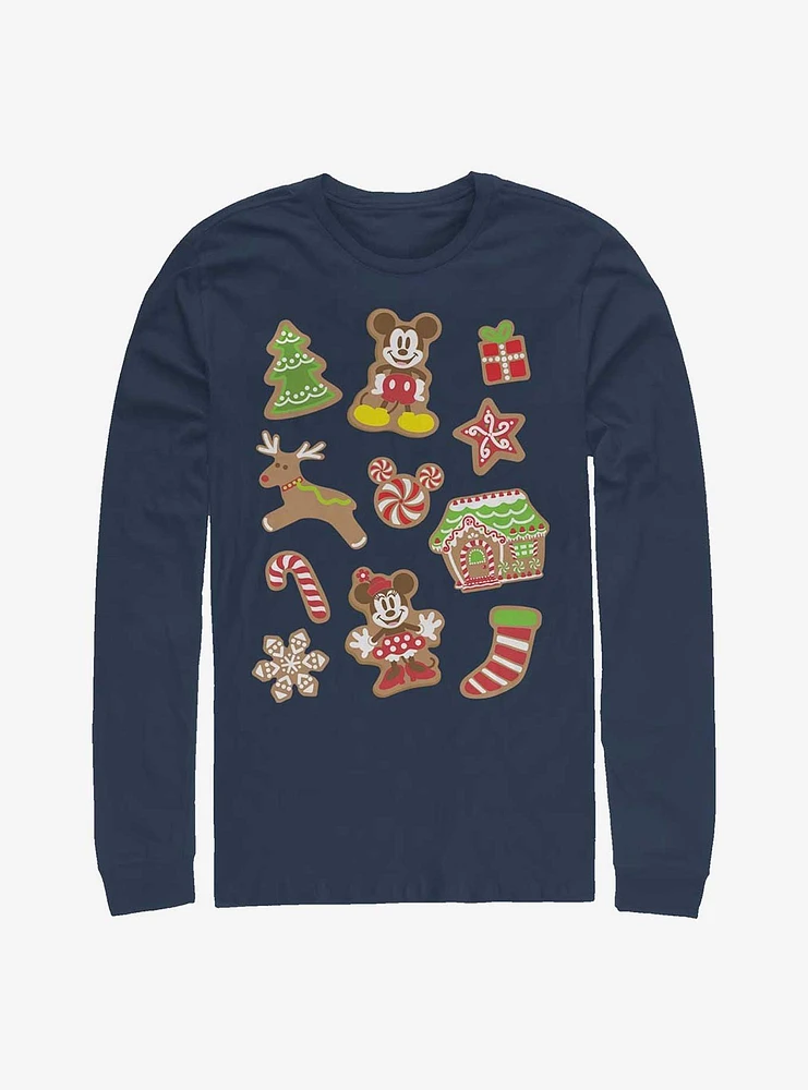 Disney Mickey Mouse & Minnie Holiday Gingerbread Cookies Long-Sleeve T-Shirt