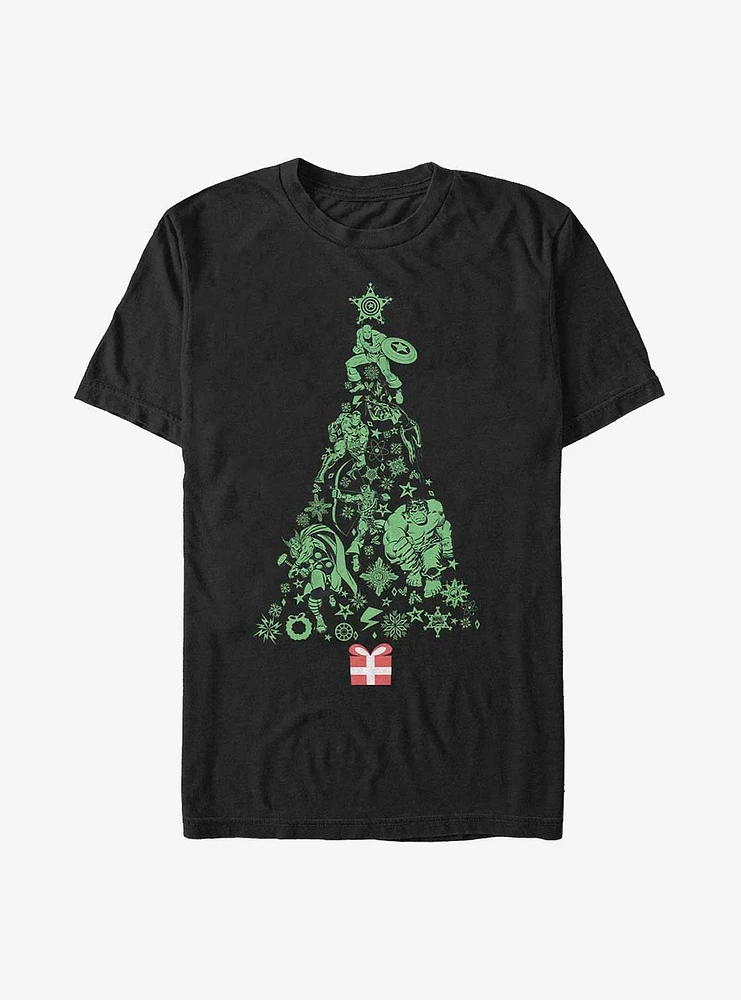 Marvel Holiday Icon Tree T-Shirt