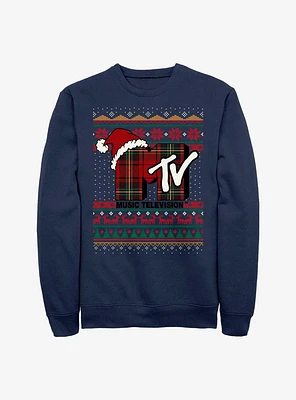 MTV Ugly Santa Hat Crew Sweatshirt