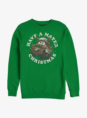 Disney Pixar Cars A Mater Christmas Crew Sweatshirt