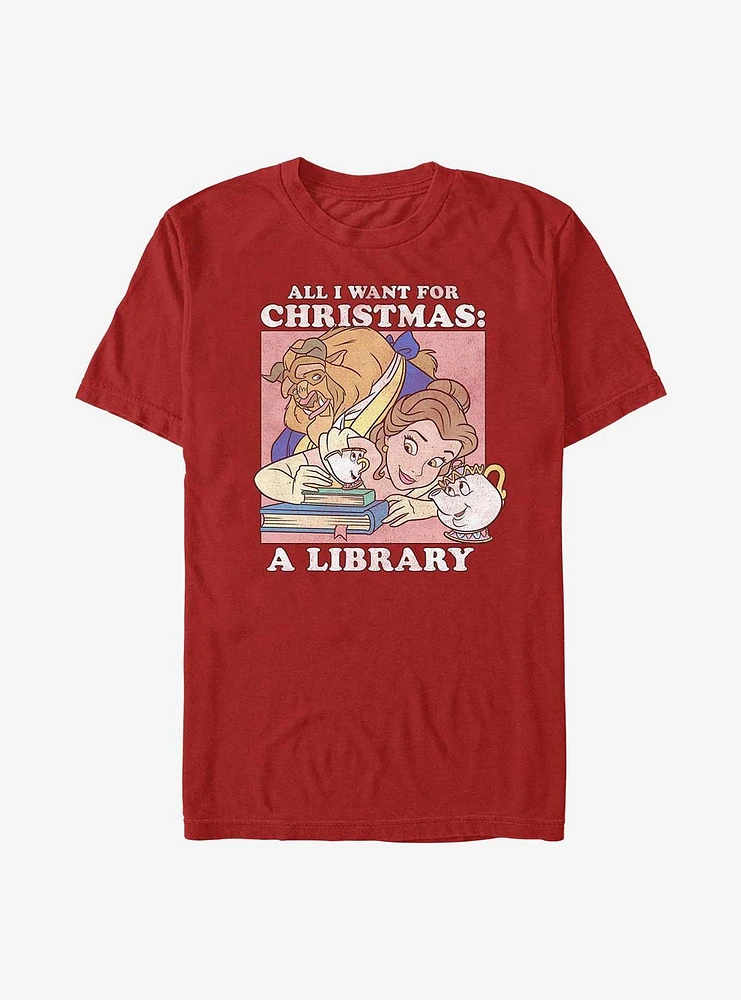 Disney Princess Belle All I Want For Christmas T-Shirt