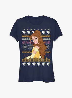 Disney Princess Belle Teacups Ugly Holiday Girls T-Shirt