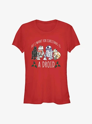 Star Wars Christmas Droids Girls T-Shirt