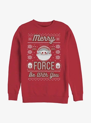 Star Wars The Mandalorian Merry Force Child Crew Sweatshirt